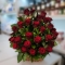 Корзина красных роз - Фото 2