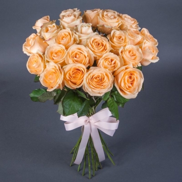 Bouquet of 25 Roses Peach Avalanche