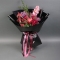 Bouquet of cymbidium orchids with peonies, lilacs and protea - Photo 3
