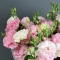 Букет белых и розовых эустом - Фото 5