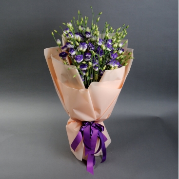 Bouquet of 11 purple eustoma