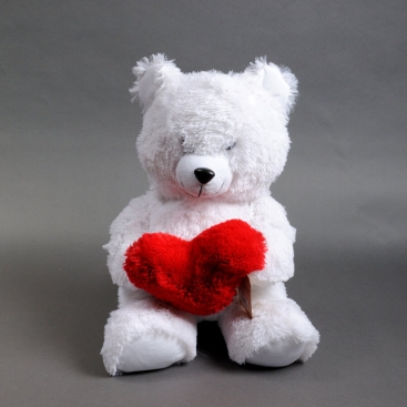 Мішка Френк білий 50 см