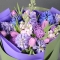 Букет Ароматный фиолет диантус, гиацинт, тюльпан и матиола - Фото 2