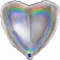 Шар Сердце серебряное 46 см