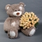 Букет роз Шарман и плюшевый медведь - Фото 1