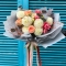 Букет Гравити с георгинами и импортными розами   - Фото 2