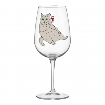 Wine glass Cat with wine 400 ml