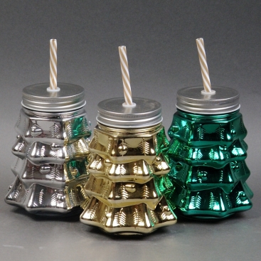 Cup with straw Christmas tree in assortment