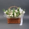 Arrangement in a basket Spring in a white dress - Photo 1