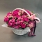 Корзинка с пионовидными розами спрей - Фото 2