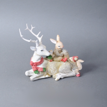 Figurine Forest dwellers on a deer