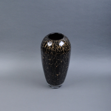 Ваза стеклянная Marmur большая Черное золото