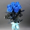 Bouquet of 9 blue roses (dyed) - Photo 1