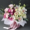 Bouquet Luxurious of eustoma, roses, ranunculus, dianthus and orchids - Photo 3