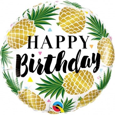 Balloon Happy Birthday pineapple 46 cm