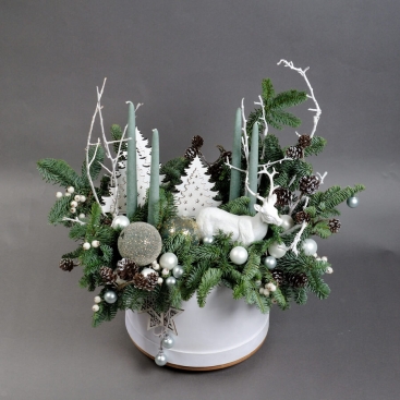 Christmas composition with deer