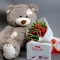 Букет із червоних тюльпанів, ведмедик і цукерки - Фото 2