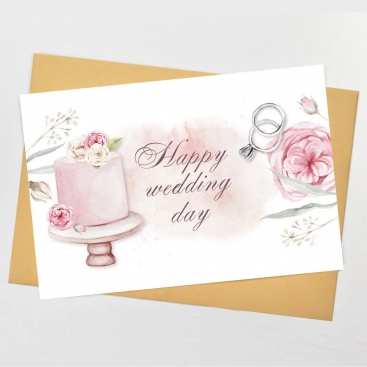 Postcard with envelope Happy Wedding day