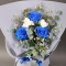 Bouquet of 3 painted blue roses - Photo 2