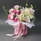 Bouquet Luxurious of eustoma, roses, ranunculus, dianthus and orchids - Photo 1