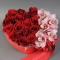 Heart composition of roses and orchids - Photo 1